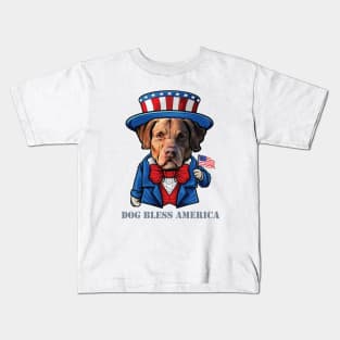 Chesapeake Bay Retriever Dog Bless America Kids T-Shirt